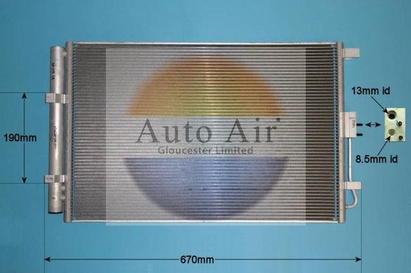 Auto Air Gloucester 16-1429 - Конденсатор, кондиціонер autocars.com.ua