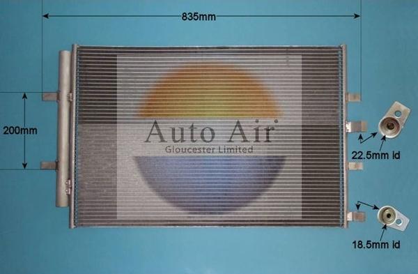 Auto Air Gloucester 16-1436 - Конденсатор, кондиціонер autocars.com.ua