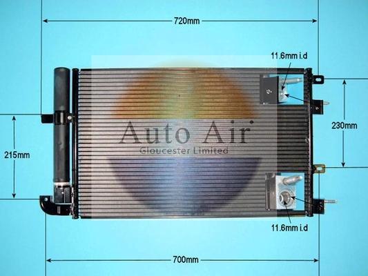 Auto Air Gloucester 16-2033 - Конденсатор, кондиціонер autocars.com.ua