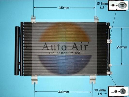 Auto Air Gloucester 16-3936 - Конденсатор, кондиціонер autocars.com.ua