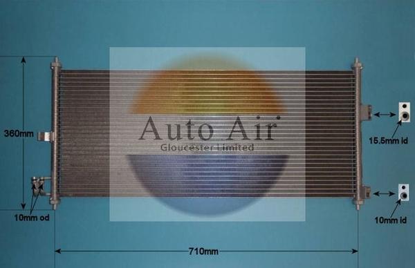 Auto Air Gloucester 16-6205 - Конденсатор, кондиціонер autocars.com.ua