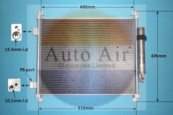 Auto Air Gloucester 16-6238 - Конденсатор, кондиціонер autocars.com.ua