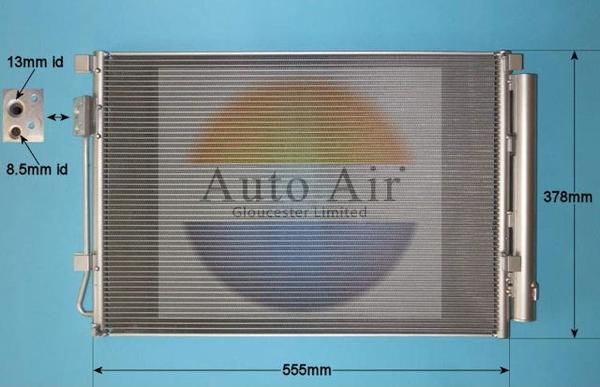 Auto Air Gloucester 16-6667 - Конденсатор, кондиціонер autocars.com.ua