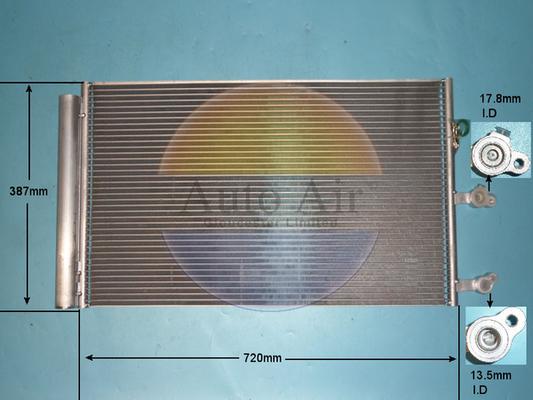 Auto Air Gloucester 169128 - Конденсатор, кондиціонер autocars.com.ua