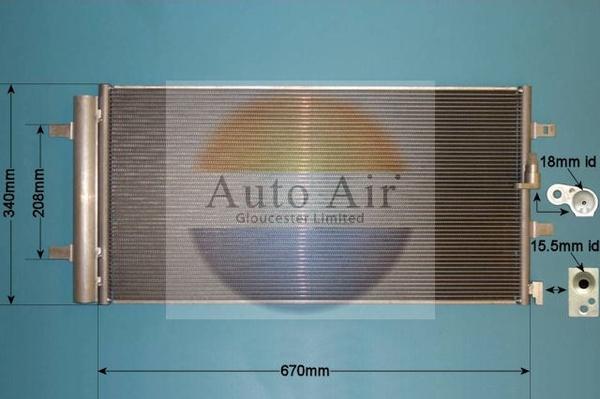 Auto Air Gloucester 16-9821 - Конденсатор, кондиціонер autocars.com.ua