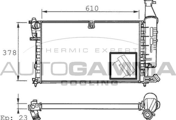 Autogamma 100156 - Радіатор, охолодження двигуна autocars.com.ua