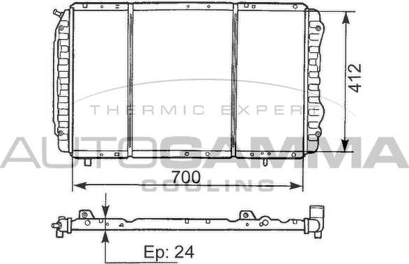 Autogamma 100190 - Радіатор, охолодження двигуна autocars.com.ua