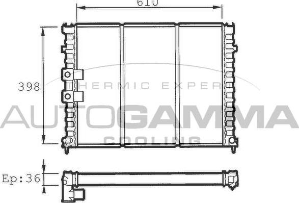 Autogamma 100207 - Радіатор, охолодження двигуна autocars.com.ua