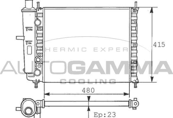 Autogamma 100258 - Радіатор, охолодження двигуна autocars.com.ua