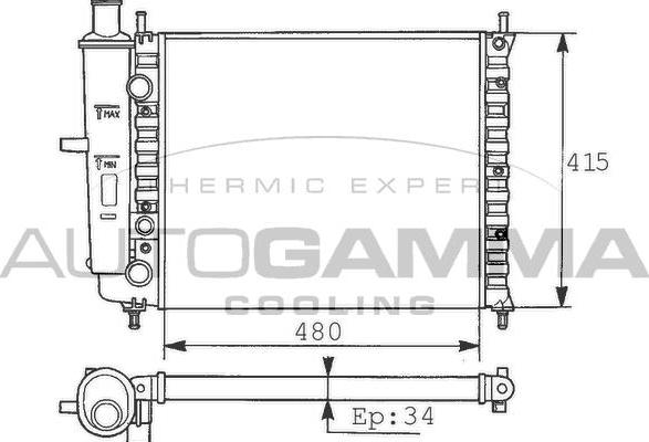 Autogamma 100259 - Радіатор, охолодження двигуна autocars.com.ua