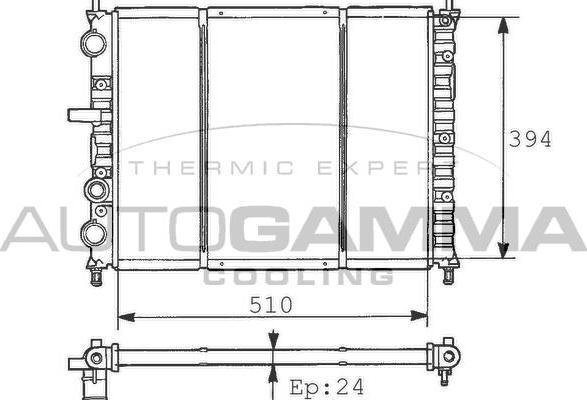 Autogamma 100261 - Радіатор, охолодження двигуна autocars.com.ua