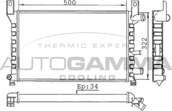 Autogamma 100330 - Радіатор, охолодження двигуна autocars.com.ua