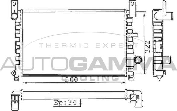 Autogamma 100331 - Радіатор, охолодження двигуна autocars.com.ua