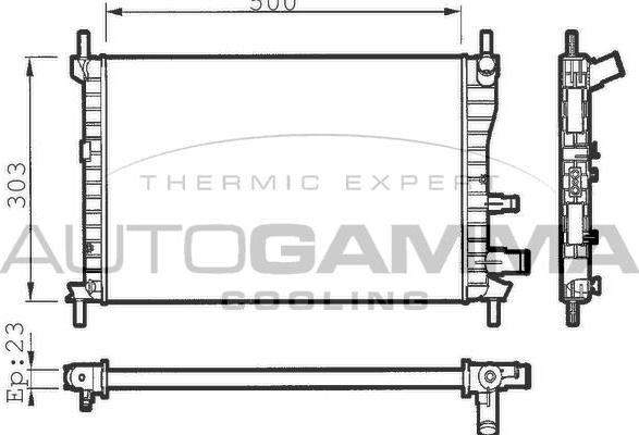 Autogamma 100356 - Радіатор, охолодження двигуна autocars.com.ua