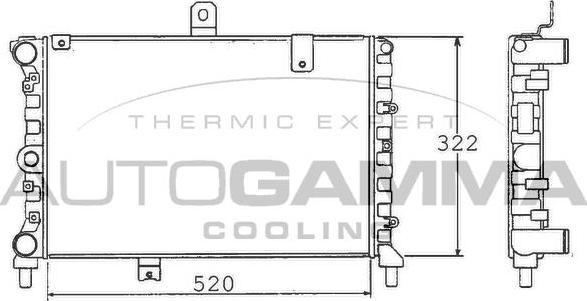 Autogamma 100452 - Радіатор, охолодження двигуна autocars.com.ua