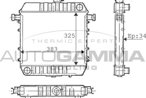 Autogamma 100652 - Радіатор, охолодження двигуна autocars.com.ua