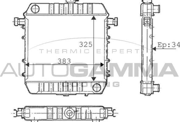 Autogamma 100656 - Радіатор, охолодження двигуна autocars.com.ua