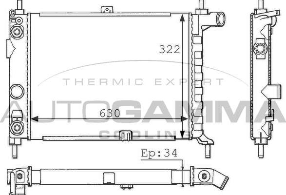 Autogamma 100690 - Радиатор, охлаждение двигателя autodnr.net