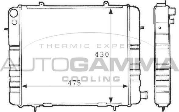 Autogamma 100695 - Радіатор, охолодження двигуна autocars.com.ua
