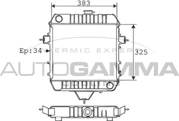 Autogamma 100713 - Радіатор, охолодження двигуна autocars.com.ua