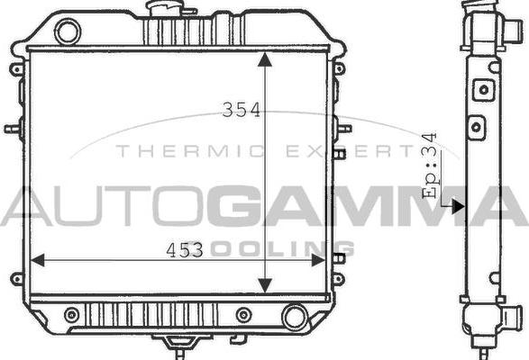 Autogamma 100714 - Радіатор, охолодження двигуна autocars.com.ua