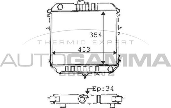 Autogamma 100716 - Радіатор, охолодження двигуна autocars.com.ua