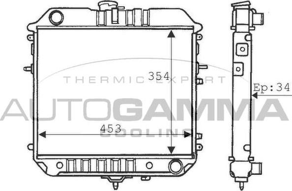 Autogamma 100717 - Радіатор, охолодження двигуна autocars.com.ua