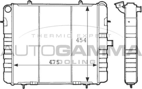Autogamma 100718 - Радіатор, охолодження двигуна autocars.com.ua