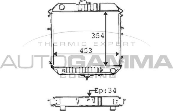 Autogamma 100722 - Радіатор, охолодження двигуна autocars.com.ua