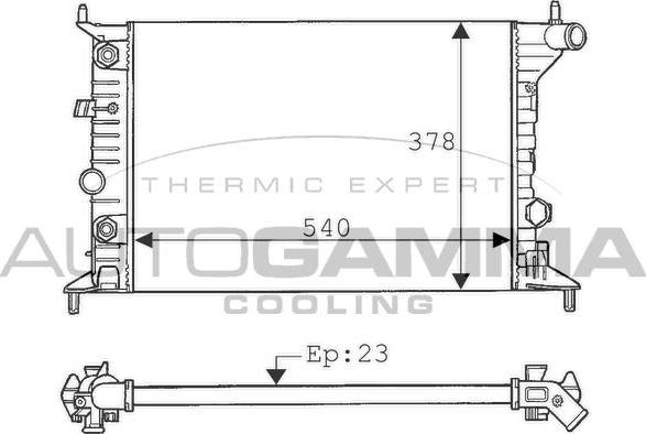 Autogamma 100730 - Радіатор, охолодження двигуна autocars.com.ua