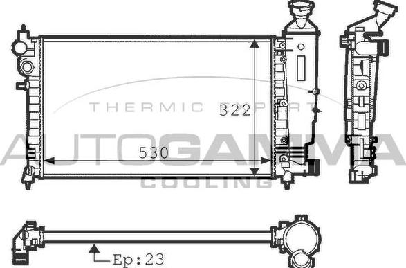 Autogamma 100738 - Радіатор, охолодження двигуна autocars.com.ua