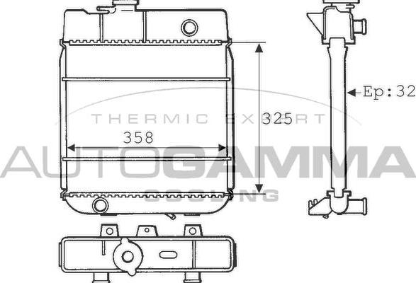Autogamma 100739 - Радіатор, охолодження двигуна autocars.com.ua