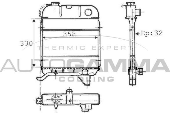 Autogamma 100762 - Радіатор, охолодження двигуна autocars.com.ua