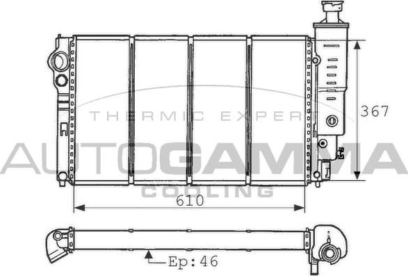 Autogamma 100773 - Радіатор, охолодження двигуна autocars.com.ua