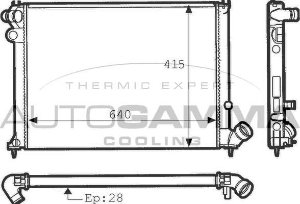 Autogamma 100783 - Радіатор, охолодження двигуна autocars.com.ua