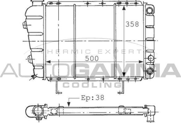 Autogamma 100795 - Радіатор, охолодження двигуна autocars.com.ua