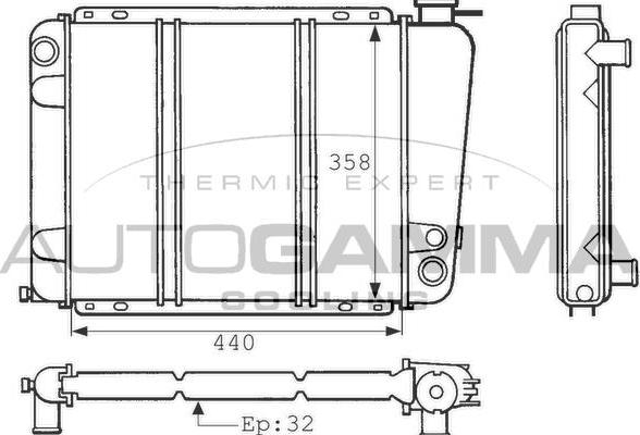 Autogamma 100798 - Радіатор, охолодження двигуна autocars.com.ua