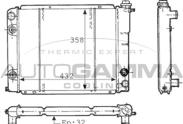 Autogamma 100801 - Радіатор, охолодження двигуна autocars.com.ua