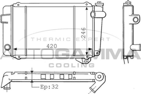Autogamma 100821 - Радіатор, охолодження двигуна autocars.com.ua