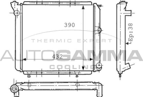 Autogamma 100832 - Радіатор, охолодження двигуна autocars.com.ua