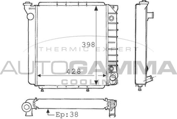 Autogamma 100834 - Радіатор, охолодження двигуна autocars.com.ua