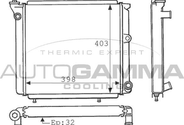 Autogamma 100835 - Радіатор, охолодження двигуна autocars.com.ua