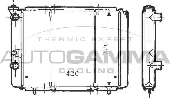 Autogamma 100841 - Радіатор, охолодження двигуна autocars.com.ua
