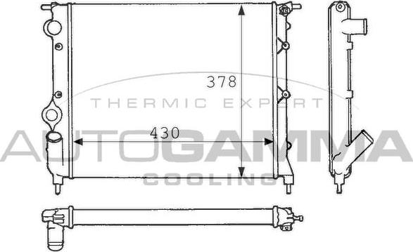 Autogamma 100847 - Радіатор, охолодження двигуна autocars.com.ua