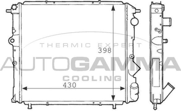 Autogamma 100852 - Радіатор, охолодження двигуна autocars.com.ua