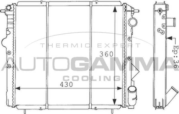 Autogamma 100853 - Радіатор, охолодження двигуна autocars.com.ua
