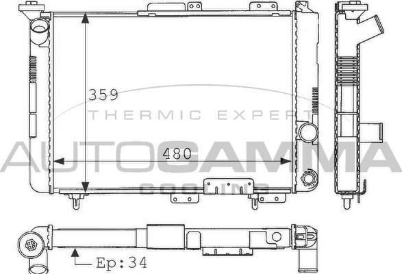 Autogamma 100859 - Радіатор, охолодження двигуна autocars.com.ua