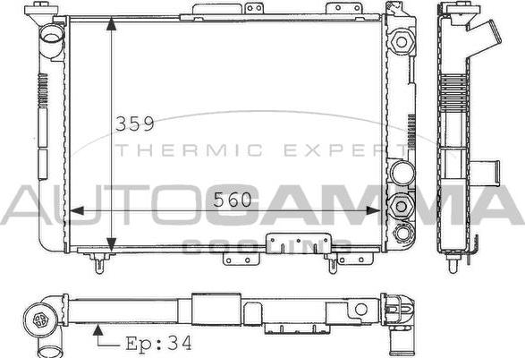 Autogamma 100860 - Радіатор, охолодження двигуна autocars.com.ua