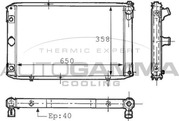 Autogamma 100861 - Радіатор, охолодження двигуна autocars.com.ua