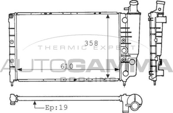 Autogamma 100866 - Радіатор, охолодження двигуна autocars.com.ua